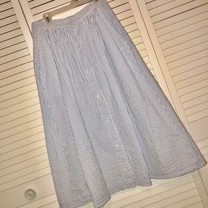 H&M seersucker midi skirt